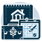 DALL·E 2024-01-24 02.16.41 - Icon for planning estate clearance, depicting a calendar with a checklist, symbolizing the organization and scheduling of tasks involved in clearing a