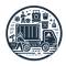 DALL·E 2024-01-24 02.16.44 - Icon for services provided by estate clearance companies, featuring a truck and workers symbolizing removal, sorting, and transportation of items duri